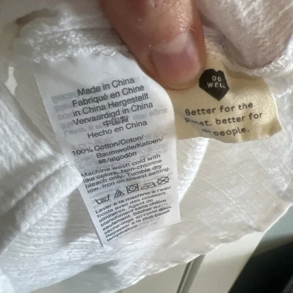 Madewell Shirt White Linen Gauze Short Sleeve Button Up Womens Medium - Picture 3 of 7